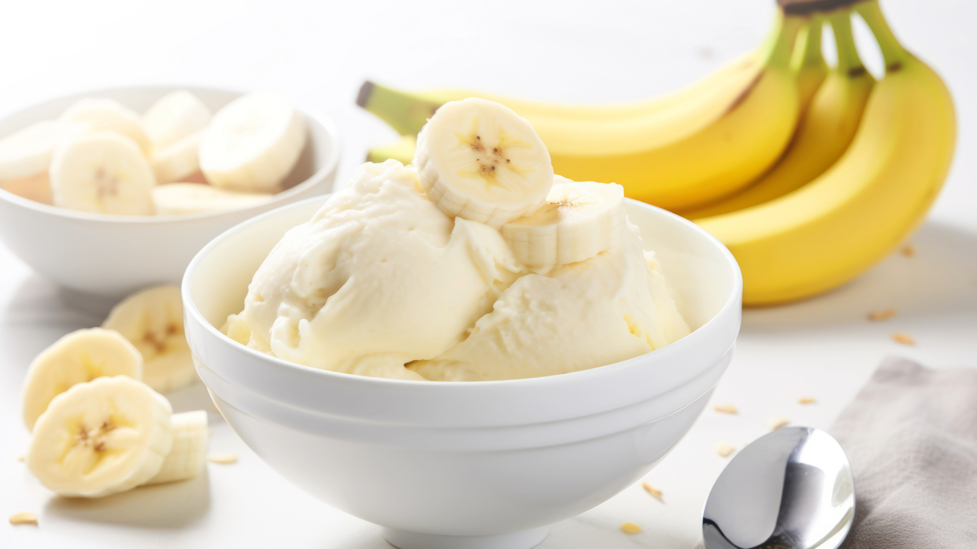 Helado cremoso y saludable de plátano y mantequilla de cacahuete