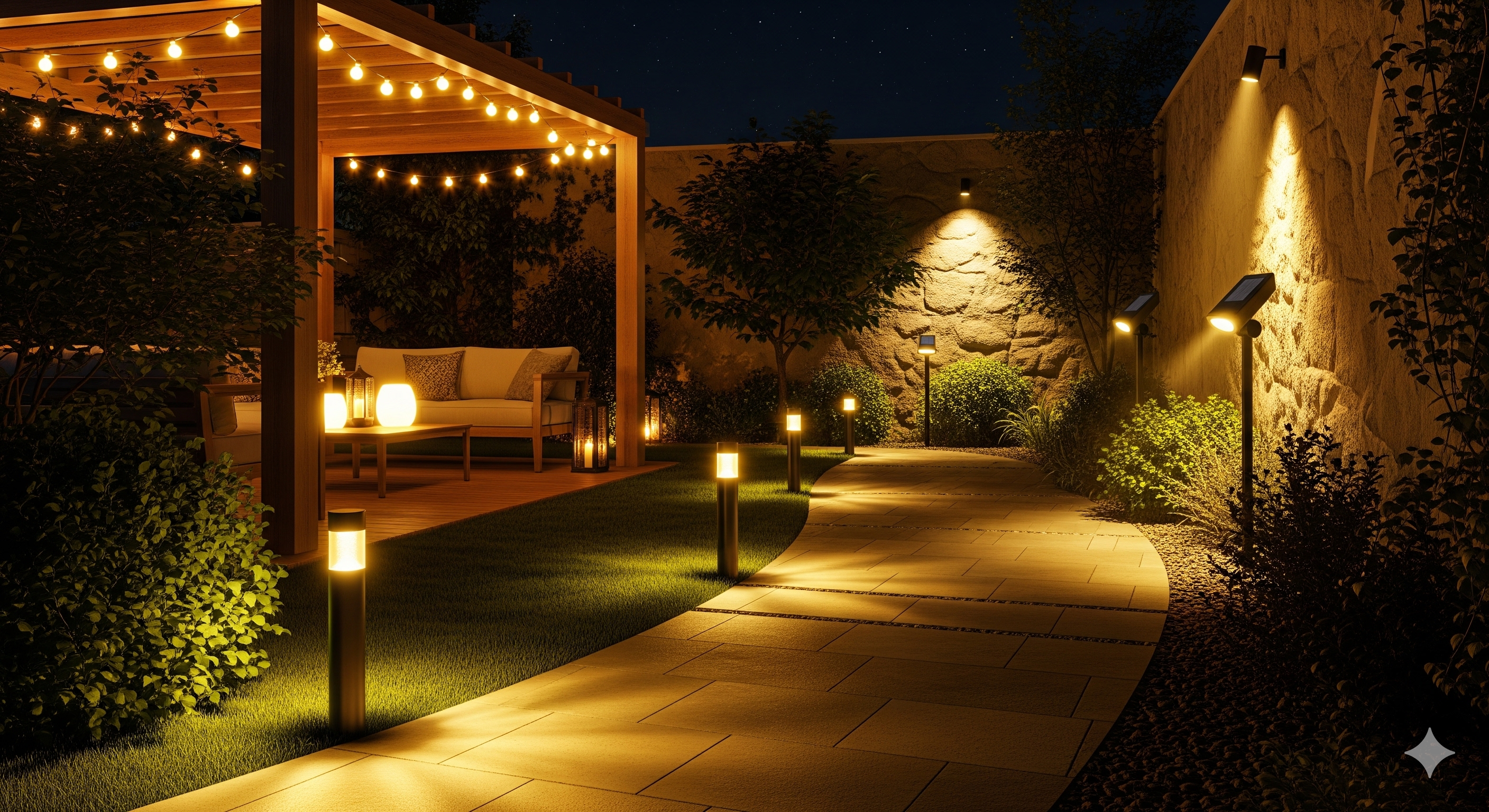 Iluminación solar para exteriores: cómo elegirla y sacarle partido