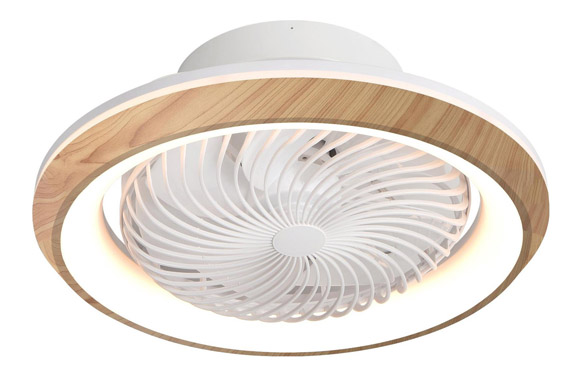 Ventilador de techo plafon madera 14w  ø49cm