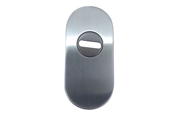 Escudo seguridad oval  e-818 72x33x11mm inox satinado