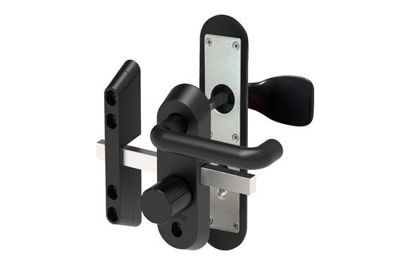 Manilla con cilindro seguridad y escudo 72mm para trateros y puertas metálicas