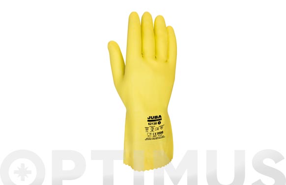 Guante latex amarillo flocado menaje talla 9