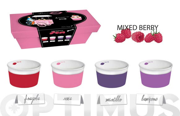 Bowl helado + cuchara set regalo frambuesa