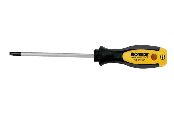 Destornillador boca torx tamper 20 x 100 mm mango bimateria, varilla: cromo molibdeno vanadio