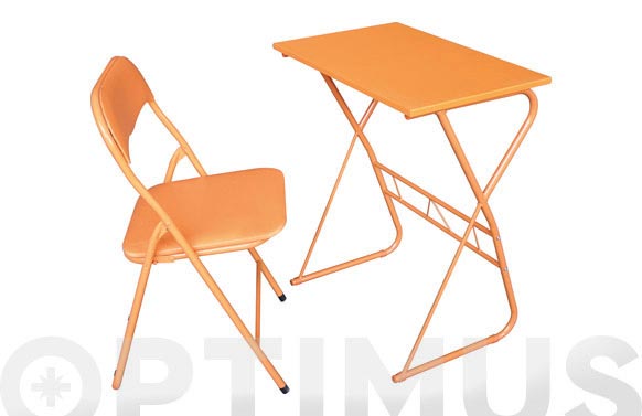 Mesa escritorio individual con cajones color naranja • Mesa Tech