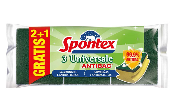 Estropajo fibra / salvauñas (2+1 uds) antibacterias