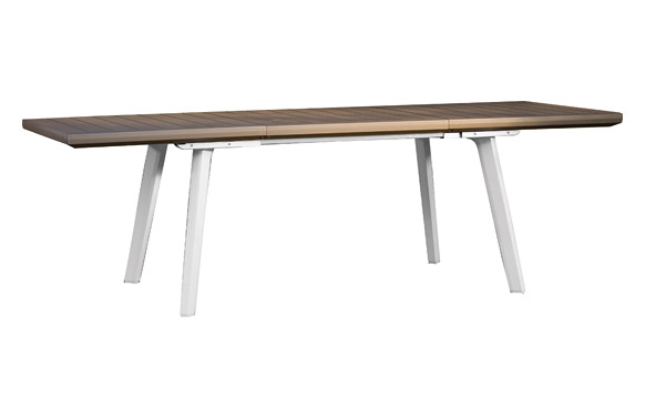 Mesa resina harmony extensible 160-240 x 100 cm blanco/capuchino