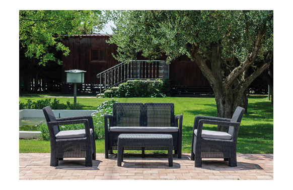 Conjunto ratan resina antracita tarifa lounge set