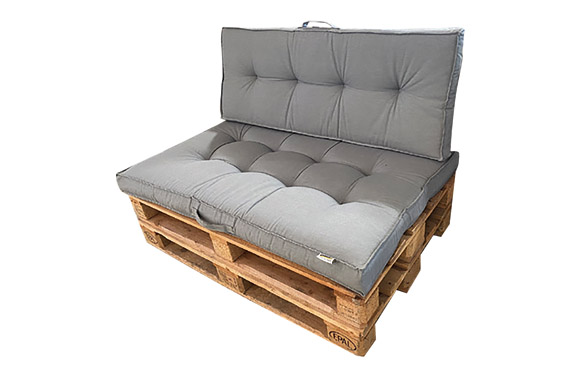 Cojin asiento para palet gris 120 x 80 x 10 cm