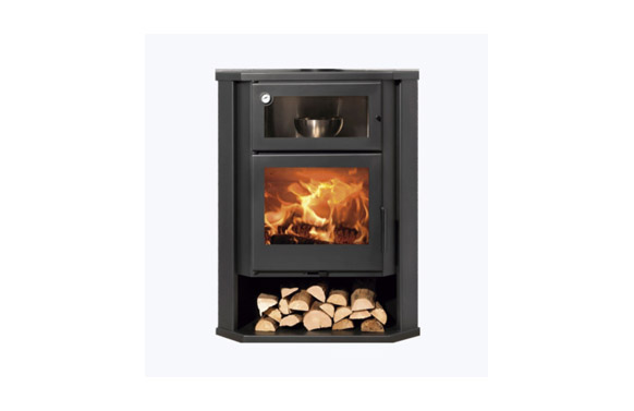 Estufa leña rincon oporto con leñero y horno 7 kw ecodesign