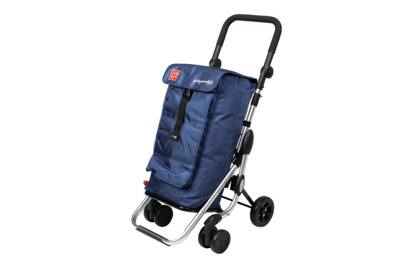 Carro compra 4 ruedas pocket plegable new azul indigo en Optimus Can  Torrandell. Mallorca.