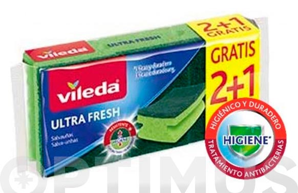 Estropajo fibra / salvauñas (2+1 uds) ultrafresh