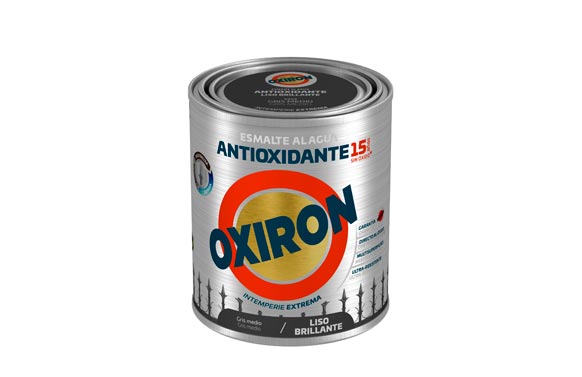 Esmalte antioxidante agua oxiron liso brillante 750 ml gris medio