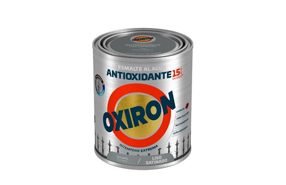 Esmalte antioxidante agua oxiron liso satinado 750 ml gris perla