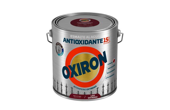 Esmalte antioxidante agua oxiron liso satinado 2,5 l rojo carruajes