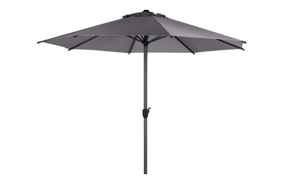 Parasol aluminio inclinable antracita ø 3 m tubo 48 mm con manivela