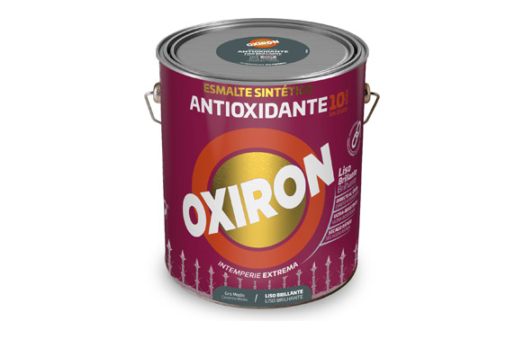 Esmalte antioxidante oxiron liso brillo 4 l gris medio