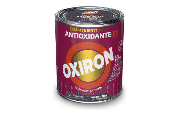 Esmalte antioxidante oxiron liso brillo 750 ml gris metalizado