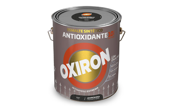 Esmalte antioxidante oxiron liso efecto forja 4 l negro