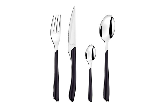 Cuberteria 24 piezas eclat negro
