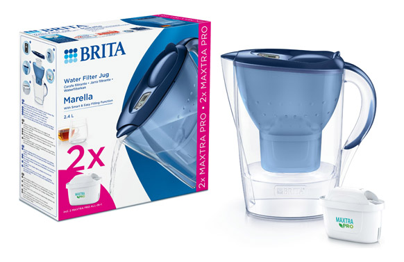 Pack Jarra BRITA Marella 2,4l con 2 Filtros Maxtra + Botella