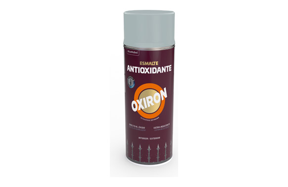 Esmalte antioxidante spray oxiron liso brillante 400 ml gris perla